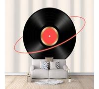 Carta Da Parati Effetto 3D Dischi In Vinile 500x280 cm Fotomurali Non Tessuto, Musica Decorazione Poster Arte Murale Moderna per Casa Ufficio Camera Da Letto Soggiorno.