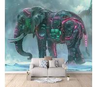 Carta Da Parati Effetto 3D Elefante Meccanico 500x280 cm Fotomurali Non Tessuto, Cyberpunk Decorazione Poster Arte Murale Moderna per Casa Ufficio Camera Da Letto Soggiorno.