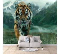 Carta Da Parati Effetto 3D Foresta Delle Tigri 150x105 cm Fotomurali Non Tessuto, Decorazione Poster Arte Murale Moderna per Casa Ufficio Camera Da Letto Soggiorno.