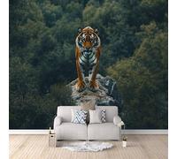 Carta Da Parati Effetto 3D Foresta Delle Tigri 500x280 cm Fotomurali Non Tessuto, Decorazione Poster Arte Murale Moderna per Casa Ufficio Camera Da Letto Soggiorno.