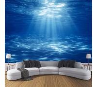 Carta Da Parati Effetto 3D La Luce Sole Penetra Nel Mare 250×170cm, Fotomurali Non Tessuto XL, Decorazione Poster Arte Murale Natura Fondale Marino per Casa Ufficio Camera Letto Soggiorno