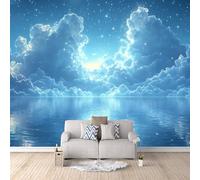 Carta Da Parati Effetto 3D Lago Cielo Stellato 300x256 cm Fotomurali Non Tessuto, Decorazione Poster Arte Murale Moderna per Casa Ufficio Camera Da Letto Soggiorno.