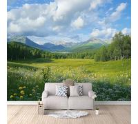 Carta Da Parati Effetto 3D Lago Di Prateria 250x175 cm Fotomurali Non Tessuto, Paesaggio Naturale Decorazione Poster Arte Murale Moderna per Casa Ufficio Camera Da Letto Soggiorno.
