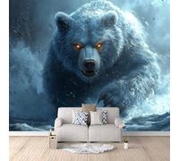 Carta Da Parati Effetto 3D Orso Bruno 150x105 cm Fotomurali Non Tessuto, Mare Decorazione Poster Arte Murale Moderna per Casa Ufficio Camera Da Letto Soggiorno.