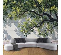 Carta Da Parati Effetto 3D Rami Alberi Scarabocchi 150×105cm Fotomurali Non Tessuto, Semplici Linee Decorazione Poster Arte Murale Moderna per Casa Ufficio Camera Da Letto Soggiorno Bianco