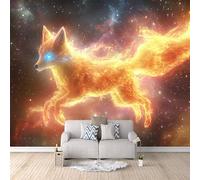 Carta Da Parati Effetto 3D Volpe 150x105 cm Fotomurali Non Tessuto, Cielo Stellato Fantasy Decorazione Poster Arte Murale Moderna per Casa Ufficio Camera Da Letto Soggiorno.