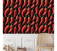 carta da parati effetto marmo 44 X500Lcm Peperoncini Rossi carta da parati adesiva muro 3d Ottima scelta per pareti irregolari, materiale spesso, adesione forte e rifinitura opaca Z261599