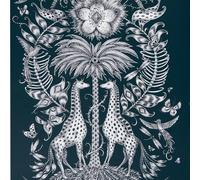 Carta Da Parati Emma J Shipley Animalia Kruger Blu Navy W0102/06 Giraffa Zebra