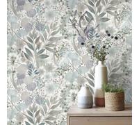 Carta Da Parati Erismann 1050624 Secret Garden Secret Grove Blu Grigio Morbido