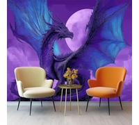 Carta Da Parati Fantasia Viola Ombra Del Drago Luna 350 X 256 Cm Vello Sfondo Murale Xxl Moderne Decorazione Grande Sfondo Per Tv Soggiorno Camera De Letto Sala Ufficio