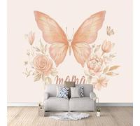 Carta da Parati Festa Della Mamma Carta per pareti Camera da Letto - Motivi Floreali E A Farfalla Per Le Feste - Fotomurali Decor Murale Moderna Poster Giganti da Parete XXL Camera da letto 300×210 cm