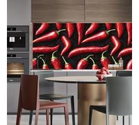 carta da parati floreale 44 X1000Lcm Peperoncini Rossi carta da parati 3d Decorazione adesiva resistente all’umidità, perfetta per cucina, bagno o zona lavanderia Z261564