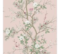 Carta Da Parati Floreale Bridget Rosa Blush Ramo Foliage Botanico Belgravia 753