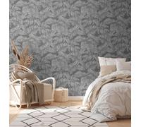 A.S. Création Carta da parati floreale antracite, grigio argento, casual Living 393404, in tessuto non tessuto di alta qualità, per camera da letto, 10,05 m x 0,53 m, made in Germany
