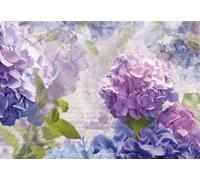 Carta Da Parati Floreale Gigante Otaksa Blu Murale 368X254Cm | Senza Adesivo