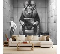 Carta da Parati Fotografica 100x70 cm Animali Leoni Leggono i Giornali Effetti 3D Murale Moderna Non Tessuto Opaco Poster da Parete Per Camera da Letto Soggiorno Ufficio Decorazione Domestica
