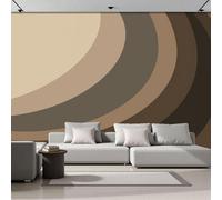 Carta Da Parati Fotografica 250L×175Acm Modelli Ad Arco Concentrico | Design Astratto Semplice Poster Murale Soggiorno Camera Da Letto | Grande Fotomurali Murale Decorazione Della Parete | Marrone