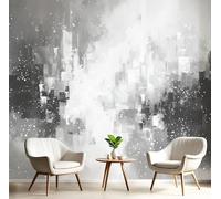 Carta Da Parati Fotografica 3D Effetto Città Geometrica Astratta, Non Include Colla, Dipinto Ad Olio Contrasto Bianco Nero Carta Per Pareti Soggiorno Camera Da Letto Sala Fotomurali Poster, 200X140Cm