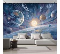 Carta Da Parati Fotografica 3D Effetto Galassia Della Terra Fantastica, Non Include Colla, Universo Misterioso Blu Carta Per Pareti Soggiorno Camera Da Letto Sala Fotomurali Poster, 400X280Cm