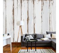 Carta Da Parati Fotografica 3D Effetto Pannelli In Legno Anticato Vintage, Non Include Colla, Texture Rustica Bianco Carta Per Pareti Soggiorno Camera Da Letto Sala Fotomurali Poster, 450X315Cm