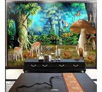 Carta Da Parati Fotografica 3D Personalizzata Fungo Della Foresta Dei Cartoni Animati Decorazione Fotografica,Soggiorno,Camera Da Letto,Pittura Murale,Arredamento Per La Casa-350X245Cm