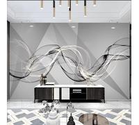 Carta Da Parati Fotografica 3D Personalizzata Linea Di Fumo Astratta Geometrica Poster Fotografico Murale Per Soggiorno,Camera Da Letto,Tv,Sfondo,Decorazione Per La Casa-350X256Cm