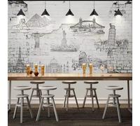 Carta Da Parati Fotografica 3D Personalizzata Linea Dipinta A Mano Poster Fotografico Murale Per Soggiorno,Camera Da Letto,Tv,Sfondo,Decorazione Per La Casa-300X210Cm