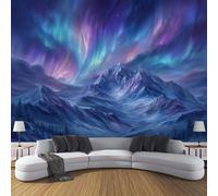 Carta Da Parati Fotografica Aurora sulla montagna innevataTema del sogno In Stile Poster Giganti Da Parete, Fotomurale Carta Parati 450 x 356 cm Murale, Decorazione Da Muro Per Soggiorno
