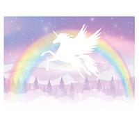 Carta Da Parati Fotografica Bambini Unicorno Arcobaleno Rosa - Include Colla - Design Carta per Pareti Camera Ragazzo Ragazza Fotomurali In Tessuto Non Tessuto TNT (152x104 cm)