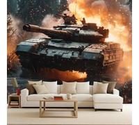 Carta da Parati Fotografica Carri Armati Militari Veicoli Blindati 200x140 cm Non Tessuto Opaco Effetti 3D Murale Moderna Poster Decor da Parete Per Soggiorno Ufficio Camera dei Bambini Muro di Sfondo