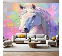 Carta da Parati Fotografica Cavallo dipinto animale 350x250 cm Fotomurali Poster Giganti TNT Murale Art Sfondo Moderne Decorazione Soggiorno Camera de Letto Sala Ufficio