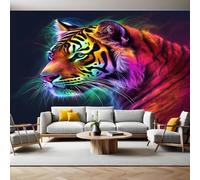 Carta da Parati Fotografica Colore animale Tigre Poster Giganti da Parete 400 x 280 cm Soggiorno Divano TV Hotel a Tema Corridoio di Lusso Sfondo Dipinto Murale