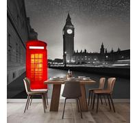 Carta da parati fotografica con cabina telefonica londinese e scritta Bugie, effetto 3D, murale decorativo per soggiorno, camera da letto, parete dietro la TV, 250 cm x 175 cm.