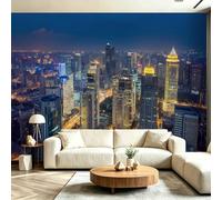 Carta da parati fotografica con edifici architettonici, 300 x 210 cm, in tessuto non tessuto, per camera da letto dei bambini, ufficio, decorazione per la casa, scena notturna della città, decorazione