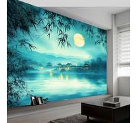 Carta da parati fotografica con paesaggio cinese città antica, poster in tessuto non tessuto, 350 x 256 cm (LxA), stampa artistica di alta qualità, per soggiorno, camera da letto e sala da pranzo,