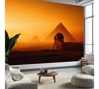 Carta da parati fotografica con paesaggio naturale piramide del deserto, 200 x 140 cm, colore giallo, in tessuto non tessuto, stampa moderna, decorazione da parete per camera da letto, soggiorno, casa