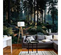 Carta da parati fotografica con paesaggio primaverile, foresta con luci e ombre, soggiorno, camera da letto, carta da parati per cameretta dei bambini, carta da parati in tessuto non tessuto, paesaggi