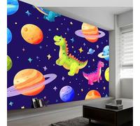 Carta da parati fotografica con pianeta di dinosauri stellati, carta da parati per camera da letto, sfondo TV, carta da parati da parete 250 x 175 cm (larghezza x altezza), viola, per la casa, la
