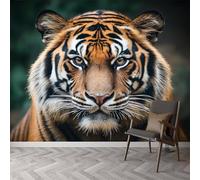 Carta da parati fotografica con tigri di animali, 200 x 140 cm (larghezza x altezza), ritratto di animali tigre, decorazione per soggiorno, camera da letto, ufficio e camera dei bambini, facile da