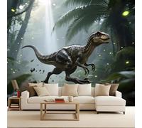 Carta da Parati Fotografica Dinosauri Vulcani Giurassico Animali 100x70 cm Non Tessuto Opaco Effetti 3D Murale Moderna Poster Decor da Parete Per Soggiorno Ufficio Camera dei Bambini Muro di Sfondo