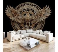Carta da parati fotografica effetto 3D Aquila Mito camera da letto, soggiorno,Fotomurali in TNT Murale alla moda Decorazione da Muro, Totem Retrò Poster Gigante Design 300x230 cm