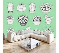 Carta da parati fotografica effetto 3D Cactus Dipinto camera da letto, soggiorno,Fotomurali in TNT Murale alla moda Decorazione da Muro, Tropicale Piante Poster Gigante Design 366x254 cm