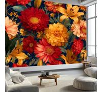 Carta da parati fotografica, effetto 3D, motivo floreale, margherita d'oca, crisantemo, 400 x 280 cm (larghezza x altezza), per soggiorno, camera da letto, multicolore