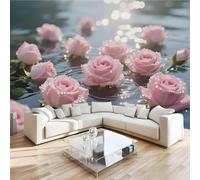 Carta da parati fotografica effetto 3D Rosa Rosa camera da letto, soggiorno,Fotomurali in TNT Murale alla moda Decorazione da Muro, Riva Piante Poster Gigante Design 366x254 cm