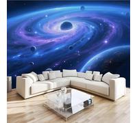 Carta da parati fotografica effetto 3D Universo Galassia camera da letto, soggiorno,Fotomurali in TNT Murale alla moda Decorazione da Muro, Spazio Pianeti Poster Gigante Design 366x254 cm