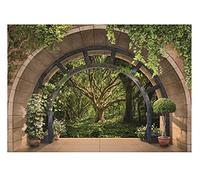 Carta Da Parati Fotografica Finestra 3D Effetto Foresta Albero Bosco - Include Colla - Moderna Design Carta per Pareti Soggiorno Camera Da Letto Sala Fotomurali In Tessuto Non Tessuto TNT (312x219 cm)