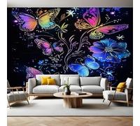 Carta da Parati Fotografica Fiori Farfalla Colore Poster Giganti da Parete 400 x 280 cm Soggiorno Divano TV Hotel a Tema Corridoio di Lusso Sfondo Dipinto Murale