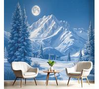 Carta da Parati Fotografica In Inverno Le Montagne 350× 256cm Non Tessuto Effetti 3D Murale, Astratto Foresta Poster Decor da Parete Per Soggiorno Ufficio Camera dei Muro di Sfondo 350× 256cm