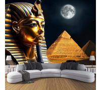 Carta da parati fotografica in setaPiramidi Dell'Antico Egitto 350×256cm,Oro Nero carta da parati fotografica, per soggiorno, camera da letto, Maschera Del Faraone D'Oro Carta da Poster Giganti Muro