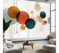 Carta da parati fotografica in tessuto non tessuto di alta qualità con forme geometriche medievali, 300 x 210 cm, colore bianco, per camera da letto, sala da pranzo, cucina, soggiorno